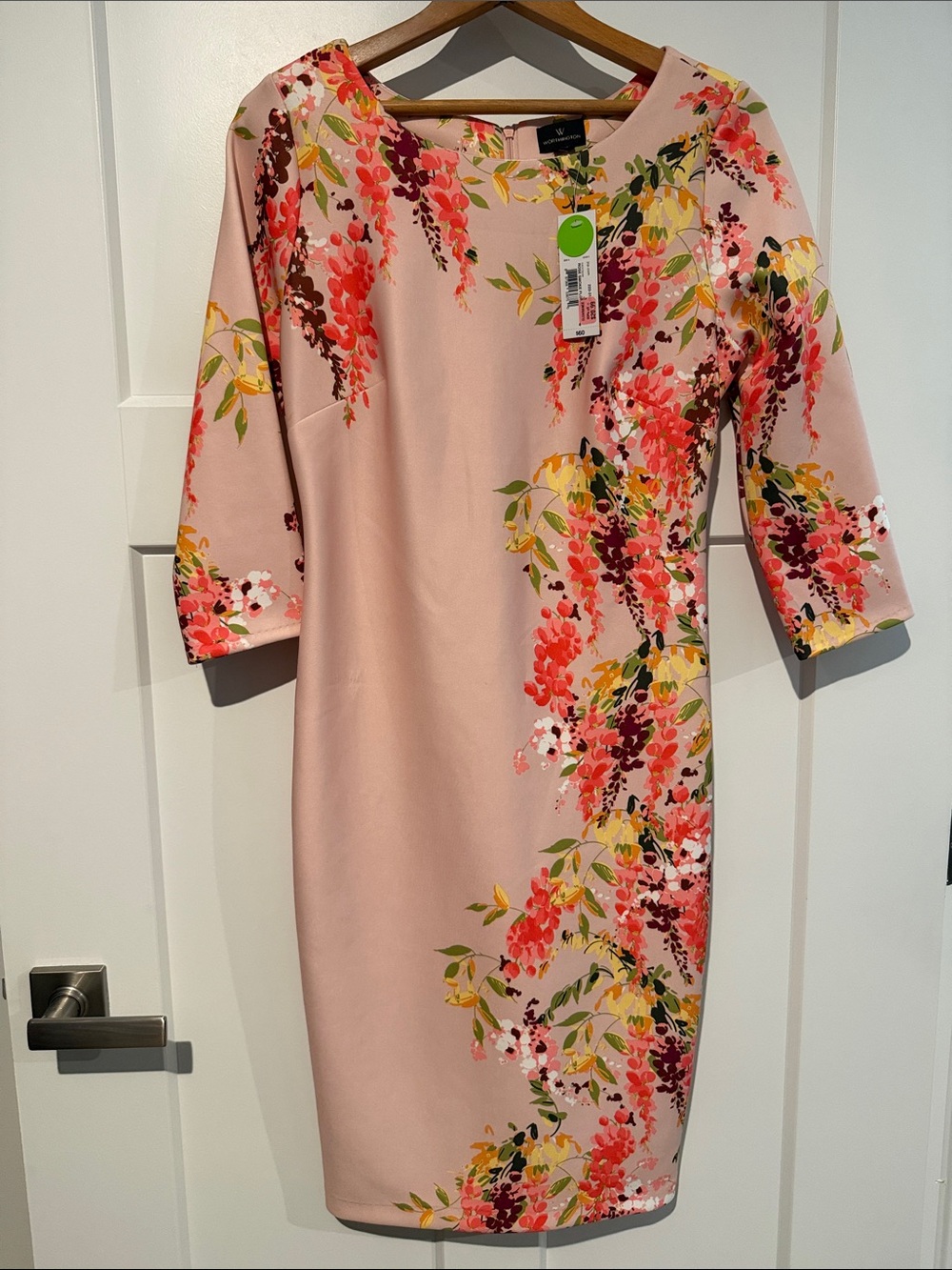 Worthington Pink Floral Midi Sheath Dress Size 4